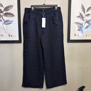 NWT Eileen Fisher Woven Tencel Grain Stripe Cropped Pants Size S